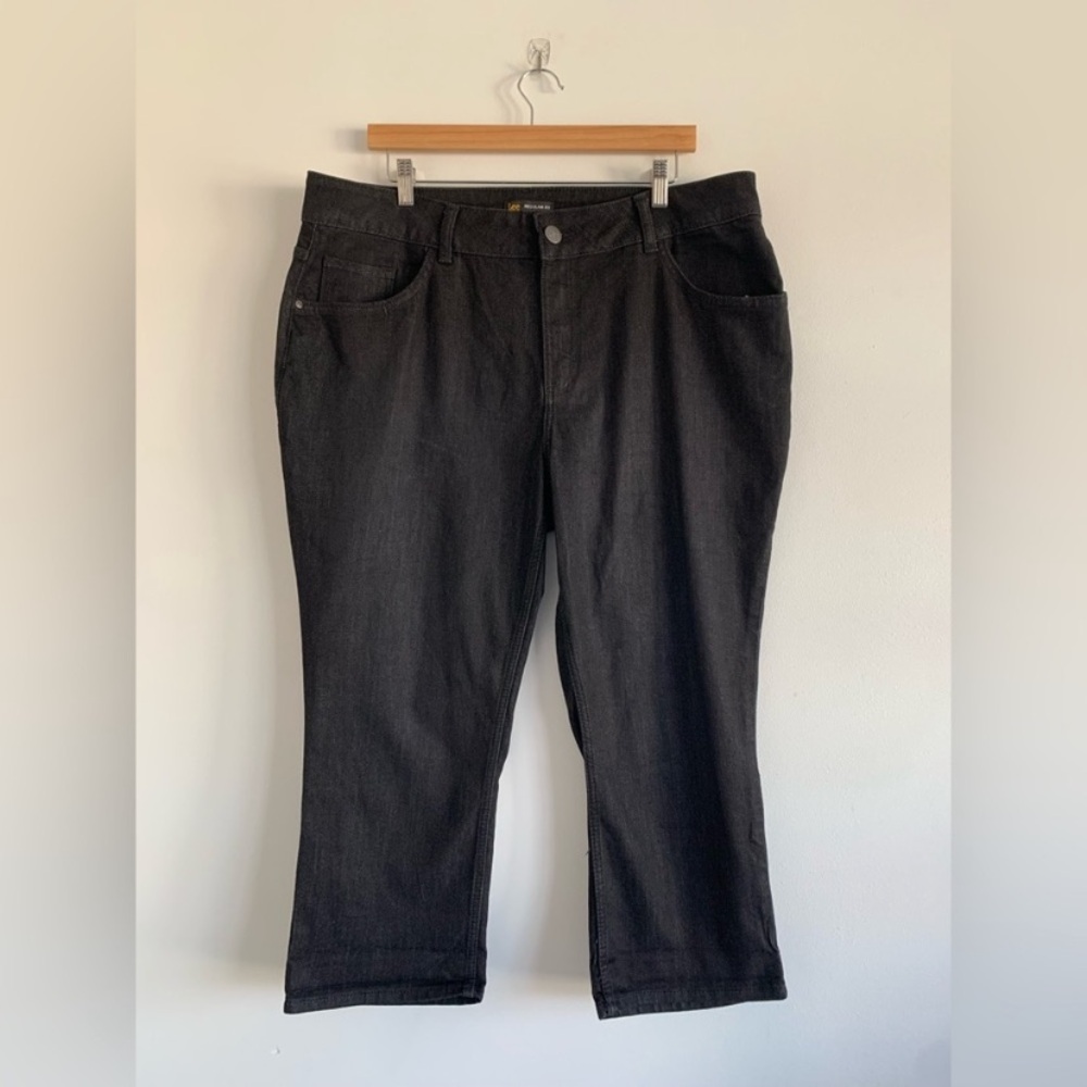 Lee Regular Fit , Mid-Rise Black Denim Jeans 18W